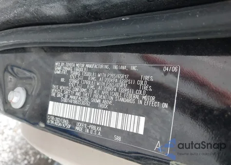 2006 Toyota Tundra Limited V8 from USA, damaged, VIN 5TBDT48186S530762